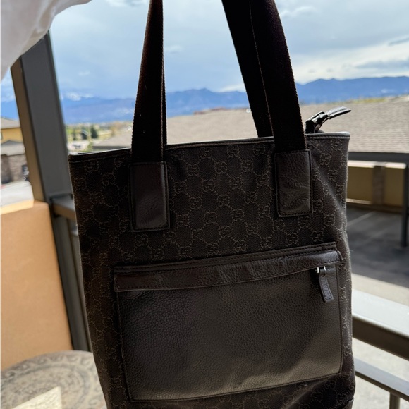 Large Preloved Gucci Tote Bag Brown - Picture 3 of 13